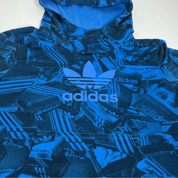 adidas originals trefoil hoodie all over print sneaker box design youth sz small - Picture 2 of 7
